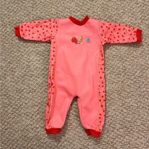 Charming Pink Strawberry Kids Swim Wet Suit
